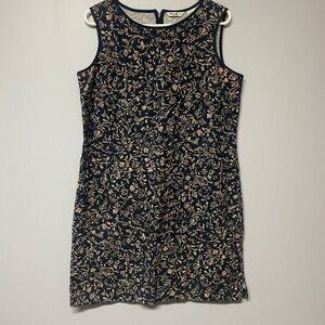 Eddie Bauer Navy and Beige Patterned dress